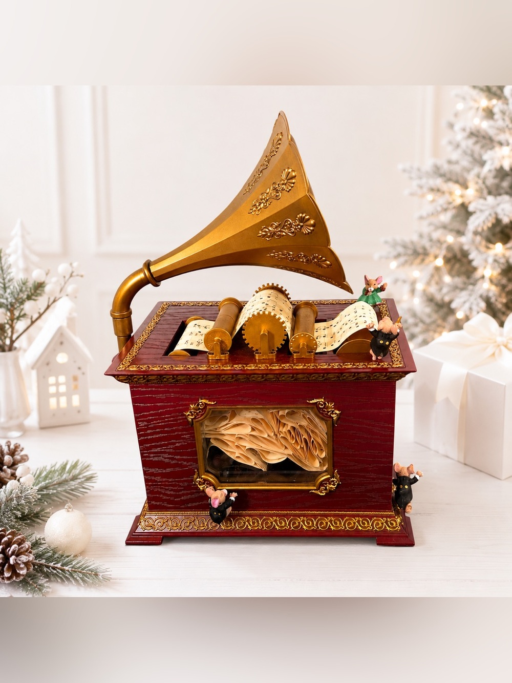 Mr. Christmas Holiday Music Box 1996 Animated Phonograph 15 Carols New In Box
